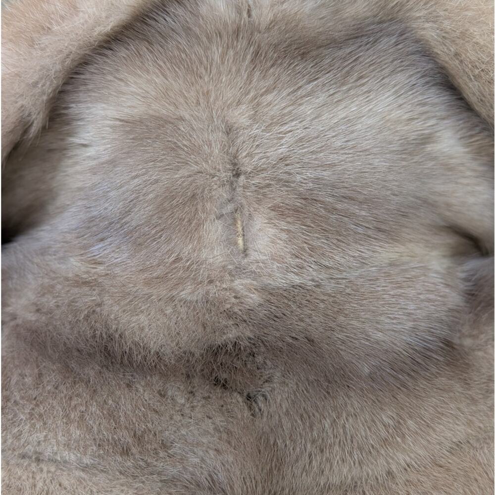 Vintage I. Magnin Genuine Mink Fur Capelet Jacket Cool Beige - Picture 10 of 12
